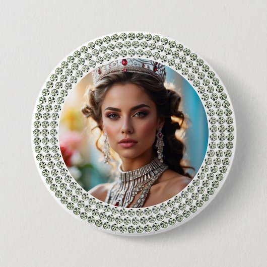 Verblinde Droom Pageant Knop Foto Speld Ronde Button 7,6 Cm (Voorkant)