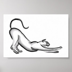 Verblindend kat penseel schilderen poster