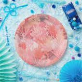 Verblindend koraal papieren bordje (Feest)