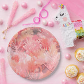 Verblindend koraal papieren bordje (Feest)