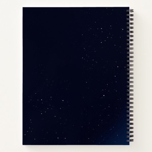 Verblote Uil en Halve Maan in Sterrenhemel Notitieboek (Achterkant)