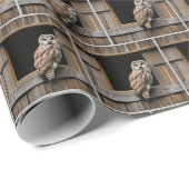 Verblote uil in schuurraam cadeaupapier (Rol Hoek)