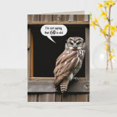 Verblote uil voor de 60ste Humor Kaart (Gele Bloem)