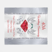 Verbluffend 40-jarig Jubileum Gift for Wife, Ruby Fleece Deken (Voorkant (Horizontaal))
