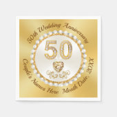 Verbluffend, 50ste Jubileum Napkins, 3 Sizes BULK Servet (Voorkant)