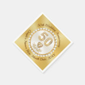 Verbluffend, 50ste Jubileum Napkins, 3 Sizes BULK Servet (Hoek)
