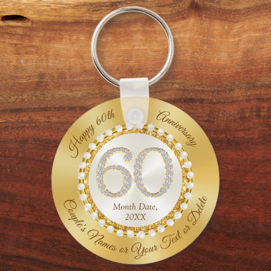 Verbluffend 60th Wedding Jubileum Favors Sleutelhanger (Voorkant)