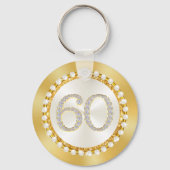 Verbluffend 60th Wedding Jubileum Favors Sleutelhanger (Achterkant)