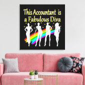 VERBLUFFEND ACCOUNTANT DIVA DESIGN CANVAS AFDRUK (Insitu (Woonkamer))