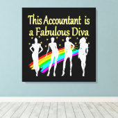 VERBLUFFEND ACCOUNTANT DIVA DESIGN CANVAS AFDRUK (Insitu (Houten vloer))