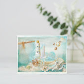 Verbluffend Aqua Zee Collage Briefkaart (Staand voorkant)