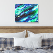 Verbluffend blauw alcoholinkt canvas afdruk (Insitu (Slaapkamer))