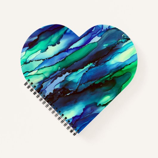 Verbluffend blauw alcoholinkt notitieboek (Voorkant)