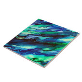 Verbluffend blauw alcoholinkt tegeltje (Zijkant)