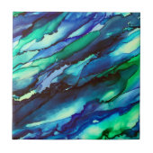 Verbluffend blauw alcoholinkt tegeltje (Voorkant)