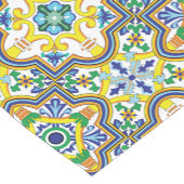 💛 💙 Verbluffend blauw en geel Azulejos Korte Tafelloper (Hoek)