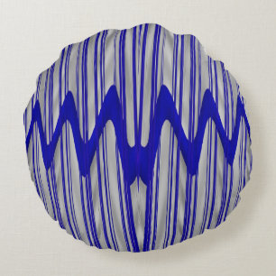 Verbluffend! Blauw en Wit Rond Kussen