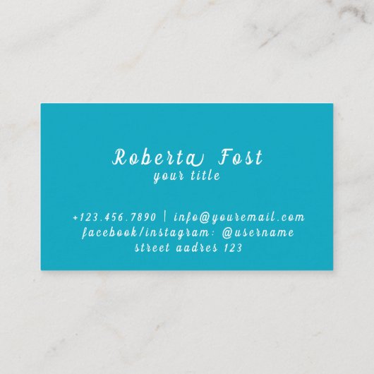 Verbluffend blauw reisbureau paardenbloem ontwerp visitekaartje (Achterkant)