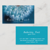 Verbluffend blauw reisbureau paardenbloem ontwerp visitekaartje (Voorkant / Achterkant)