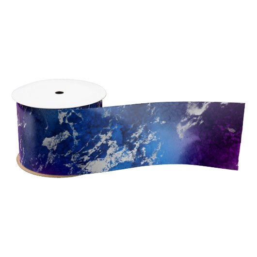 Verbluffend blauw, roze en zilvermarmer satijnen lint (Spoel)