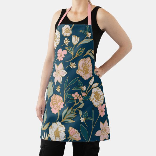 Verbluffend blauw roze ventilatorpatroon schort (Insitu)