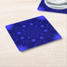 Verbluffend Blauw Vierkant Papier Coaster