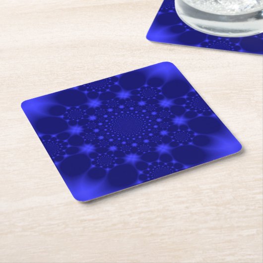 Verbluffend Blauw Vierkant Papier Coaster Kartonnen Onderzetters (Schuin)