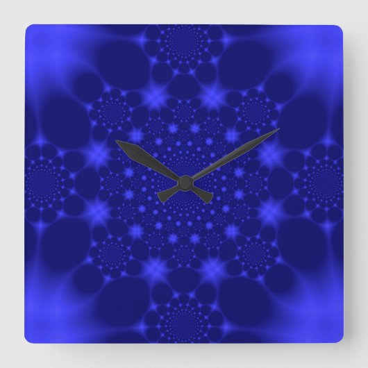 Verbluffend Blauw Vierkante Klok (Voorkant)