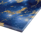 Verbluffend blauw, wit en goudmarmer snijplank (Hoek)