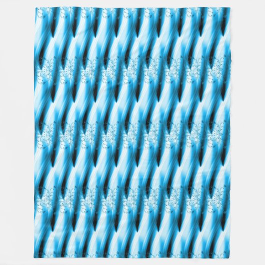 Verbluffend blauw, zwart en witvormig ontwerp fleece deken (Voorkant)