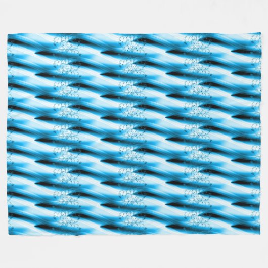 Verbluffend blauw, zwart en witvormig ontwerp fleece deken (Voorkant (Horizontaal))
