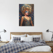 Verbluffend blond bombshell drag queen portret canvas afdruk (Insitu (Slaapkamer))