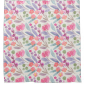 Verbluffend Blush roze Waterverf Floral Pattern Douchegordijn (Voorkant)