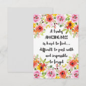 Verbluffend Boss Quote: geweldige boss Appreciatio (Voorkant / Achterkant)