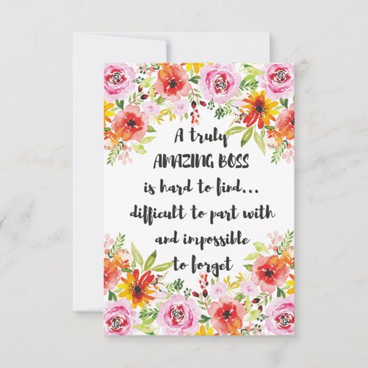 Verbluffend Boss Quote: geweldige boss Appreciatio Bedankkaart (Voorkant)