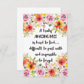 Verbluffend Boss Quote: geweldige boss Appreciatio Bedankkaart (Voorkant / Achterkant)