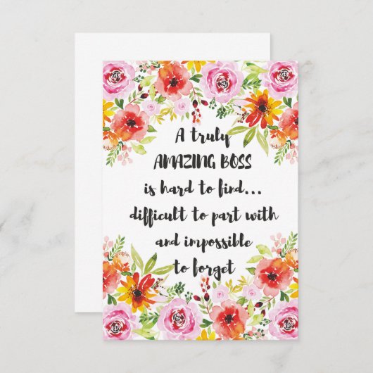 Verbluffend Boss Quote: geweldige boss Appreciatio Bedankkaart (Voorkant / Achterkant)