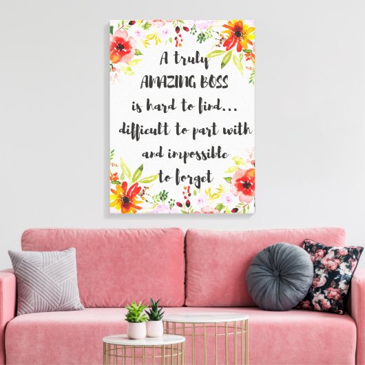 Verbluffend Boss Quote: geweldige boss Appreciatio Canvas Afdruk (Insitu (Woonkamer))