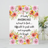 Verbluffend Boss Quote: geweldige boss Appreciatio Kaart (Staand voorkant)