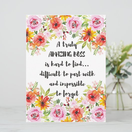 Verbluffend Boss Quote: geweldige boss Appreciatio Kaart (Staand voorkant)