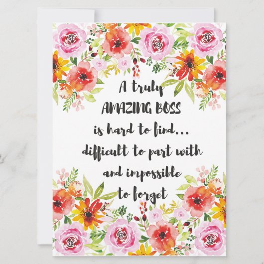 Verbluffend Boss Quote: geweldige boss Appreciatio Kaart (Voorkant)