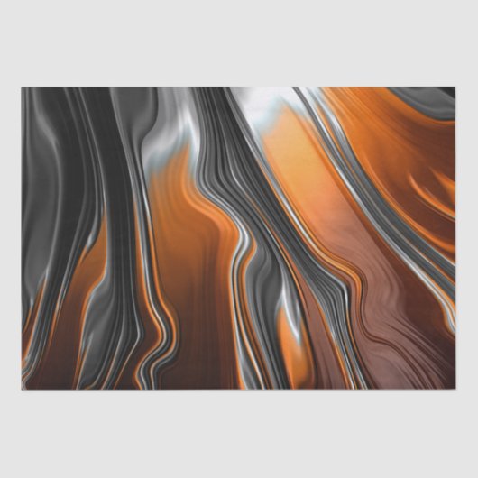 Verbluffend chroom-oranje fractaal abstract ontkop tissuepapier (Voorkant)