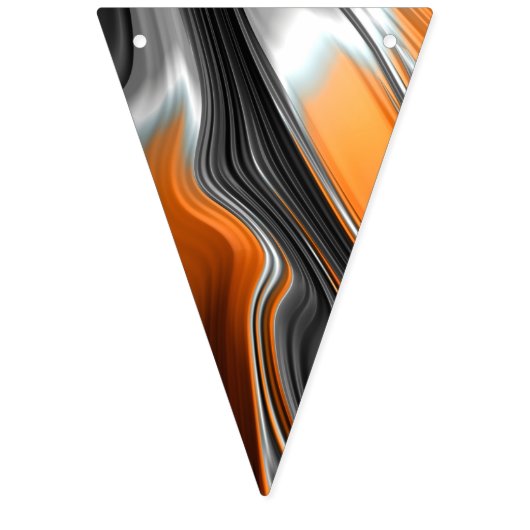 Verbluffend chroom-oranje fractal abstract vlaggetjes (Derde vlag)