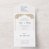 Verbluffend Chuppah, allemaal in één joodse huweli All In One Uitnodiging (Binnen)