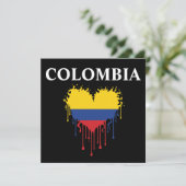 Verbluffend Colombia Dripping Heart Flag (Staand voorkant)