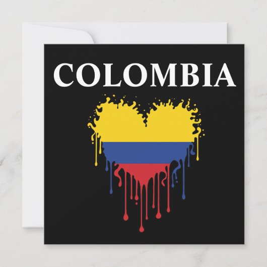 Verbluffend Colombia Dripping Heart Flag (Voorkant)