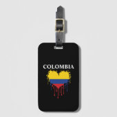 Verbluffend Colombia Dripping Heart Flag Bagagelabel (Voorkant (verticaal))