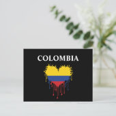 Verbluffend Colombia Dripping Heart Flag Briefkaart (Staand voorkant)