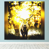 Verbluffend deer 01-01 canvas afdruk (Insitu (Houten vloer))