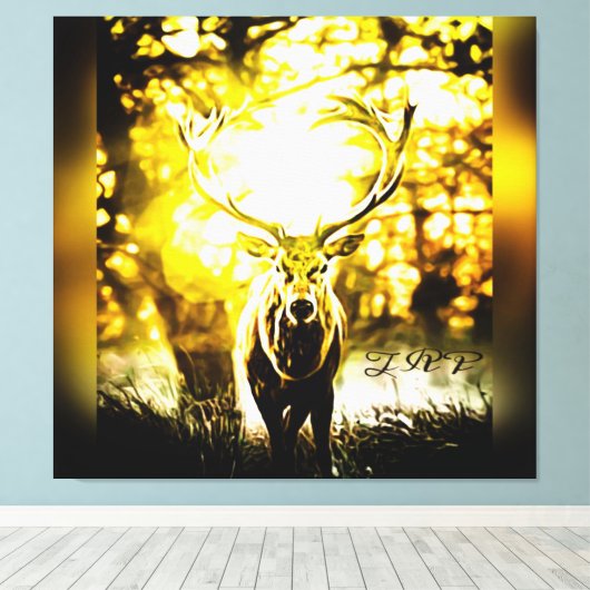 Verbluffend deer 01-01 canvas afdruk (Insitu (Houten vloer))